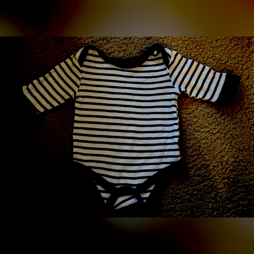 3-6 month Stripe Long-Sleeve Onesie